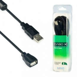CABO EXTENSOR USB 2.0 A M + A F 3MT PT - 27907