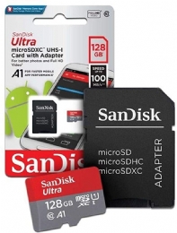 Cartão de Memória Micro SD Sandisk 128GB  - <font color="#808080"><FONT SIZE=-2>Este produto é vendido por Marvel e entregue por Marvel</FONT></font> -  -  - 26812X